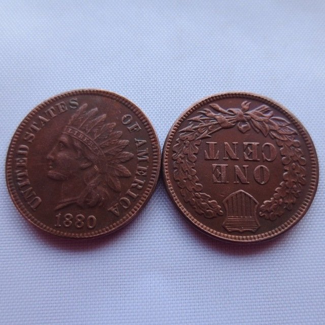 1 Pcs 1880 ONE CENT - INDIAN HEAD CENTS copy coin
