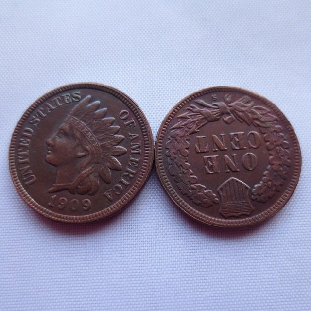 1 Pcs 1909-S ONE CENT - INDIAN HEAD copy coin