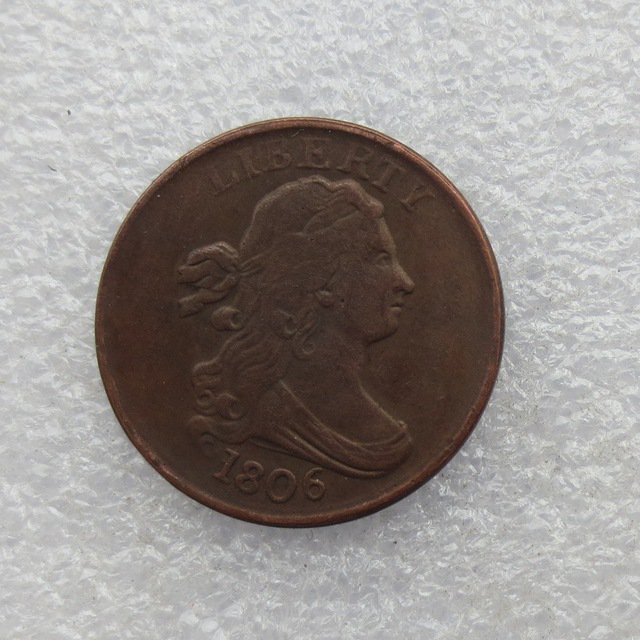 1 Pcs 1806 DRAPED BUST HALF CENTS Copy Coin Copper Manufacture
