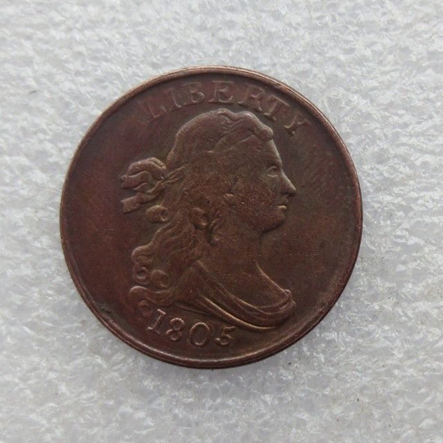 1 Pcs 1805 DRAPED BUST HALF CENTS Copy Coin Copper Manufacture