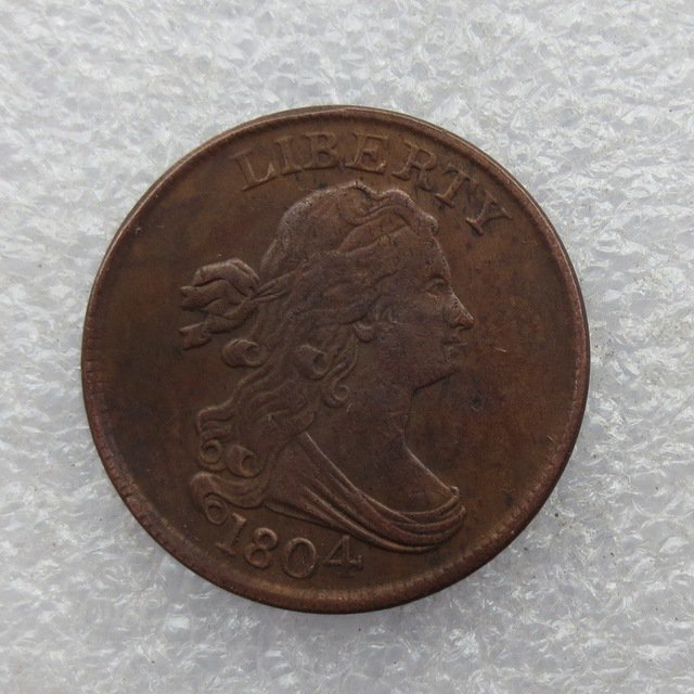 1 Pcs 1804 DRAPED BUST HALF CENTS Copy Coin Copper Manufacture