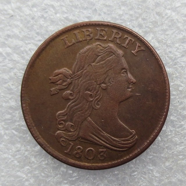 1 Pcs 1803 DRAPED BUST HALF CENTS Copy Coin Copper Manufacture