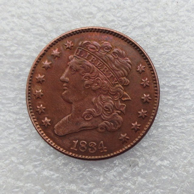1 Pcs 1834 CLASSIC HEAD HALF CENTS Copper Manufacture copy coins