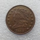 1 Pcs 1833 CLASSIC HEAD HALF CENTS Copper Manufacture copy coins