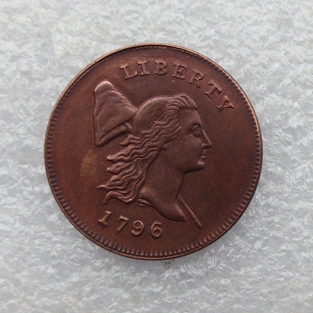 1 Pcs 1796 LIBERTY Capped HALF CENT - HEAD RIGHT coins copy Copper Manufacture