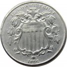 1 Pcs 1866 Shield Five Cents 75% Copper+25% Nickel Copy Coins