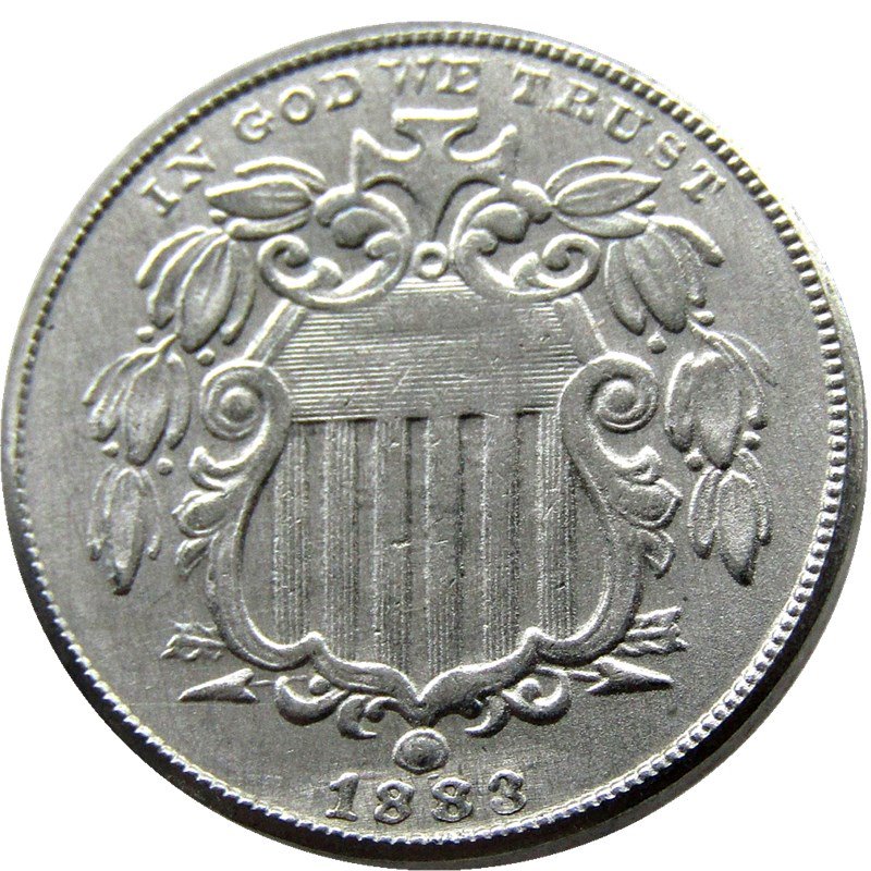 1 Pcs 1883 Shield Five Cents 75% Copper+25% Nickel Copy Coins