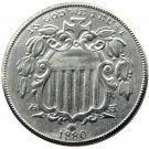 1 Pcs 1880 Shield Five Cents 75% Copper+25% Nickel Copy Coins