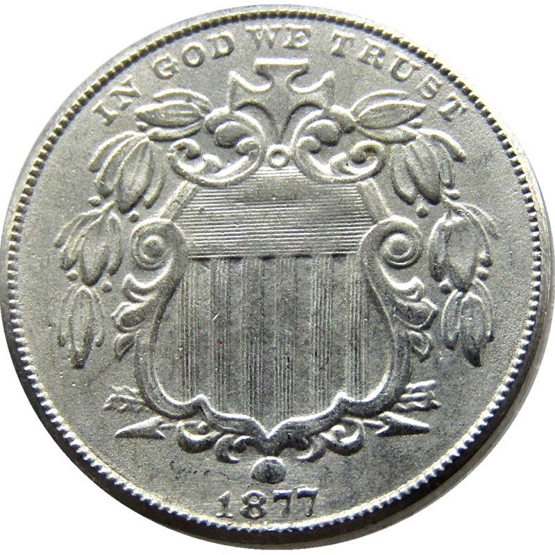 1 Pcs 1877 Shield Five Cents 75% Copper+25% Nickel Copy Coins