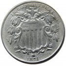 1 Pcs 1874 Shield Five Cents 75% Copper+25% Nickel Copy Coins