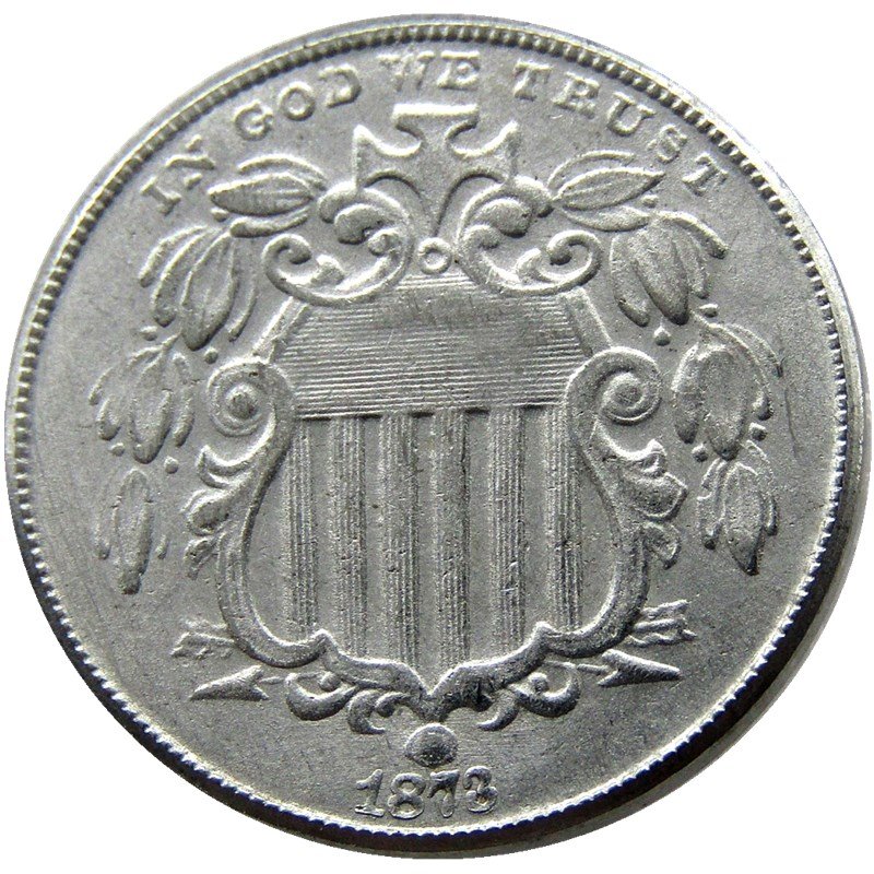 1 Pcs 1873 Shield Five Cents 75% Copper+25% Nickel Copy Coins