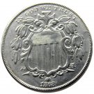 1 Pcs 1868 Shield Five Cents 75% Copper+25% Nickel Copy Coins