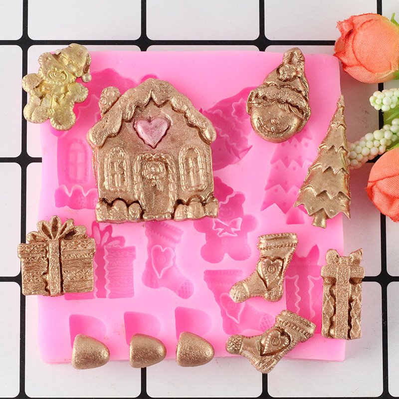 1 Pcs Christmas Series Silicone Mold Fimo Resin Clay Fondant Cake Decoration Mold