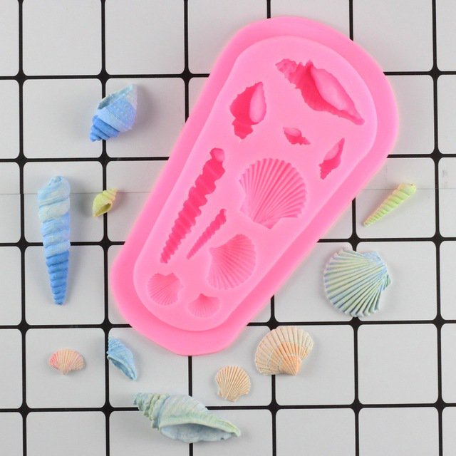 1 Pcs 3D Shell Conch Silicone Molds Cake Decoration Sugar Tools Resin Clay Candle Soap Moulds