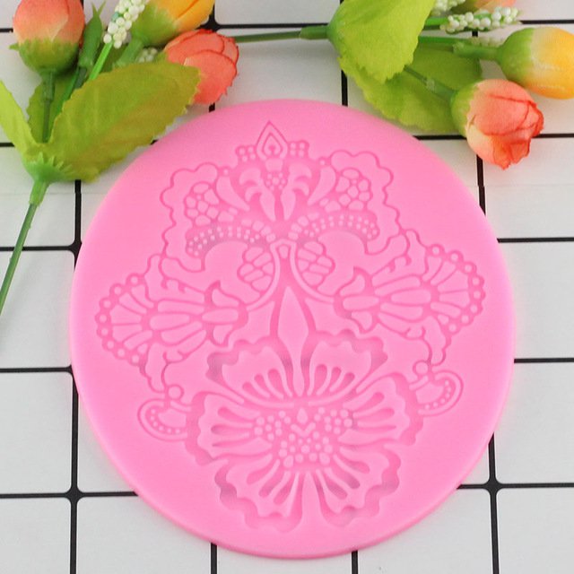 1 Pcs Flower Pattern Silicone Mat Fondant Cake Lace Embossed Cake Mold Sugar Lace Mat Cake Moulds
