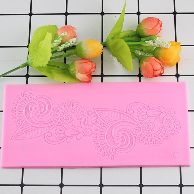 1 Pcs 3D DIY BIG Size Flower Cake Mould Decorating Fondant Silicone Molds Sugar Lace Mat