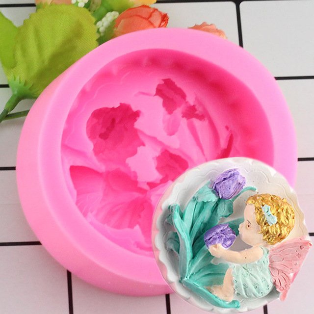 1 Pcs Rose Angel Craft Art Silicone Soap Mold 3D Craft Molds DIY Fimo Resin Clay Candle Mould