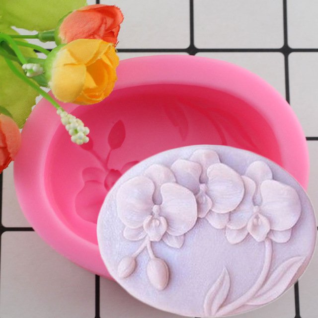 1 Pcs Flower Bloom Orchid Shape Silicone Soap Molds 3D Cake Fondant Molds Cupcake Jelly Candy Moulds