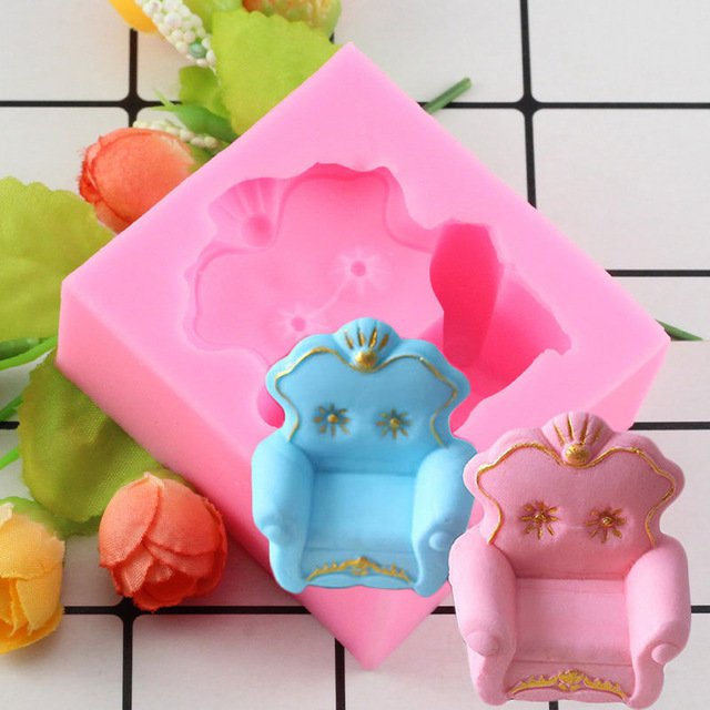 1 Pcs 3D Sofa Chair Silicone Mold Cake Decorating Mold Fondant Cake Mold Chocolate Silicone Mould