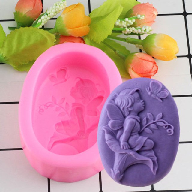 1 Pcs Angel Baby Pink Silicone Mold Chocolate Candy Molds Fondant Cake Decorating Mould