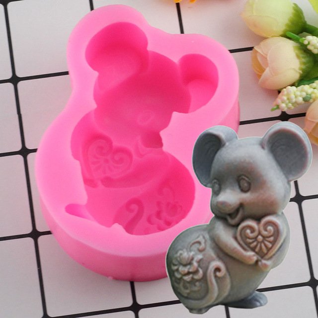 1 Pcs 3D Craft Zodiac Mouse Soap Silicone Mold Mousse Cake Baking Molds Fondant Cake Mould