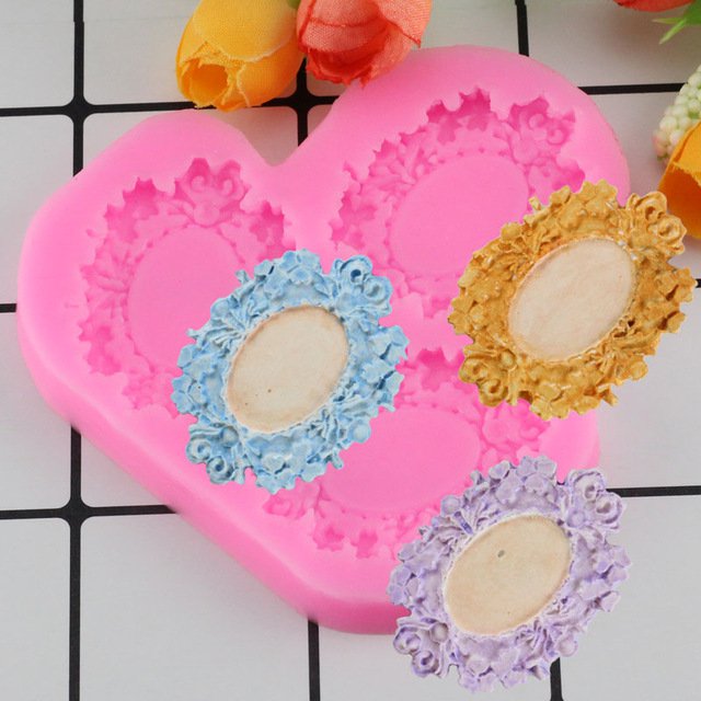 1 Pcs Retro Fashion Frame Shape For Cake Decorating Tools Chocolate Mold For The Kitchen Mould