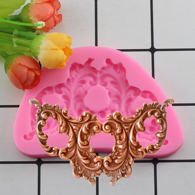 1 Pcs Cake Decorating Tools Chocolate Gumpaste Mold Border European Baroque Relief Silicone Mould
