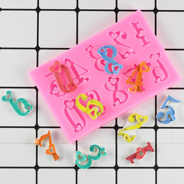 1 Pcs Numbers Silicone Mold 3D Fondant Mold Cakes Decorating Tools DIY Gumpaste Mould