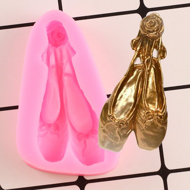 1 Pcs Ballet Slippers Shoes Silicone Mold DIY Baking Fondant Cake Decorating Tool Candy Mould