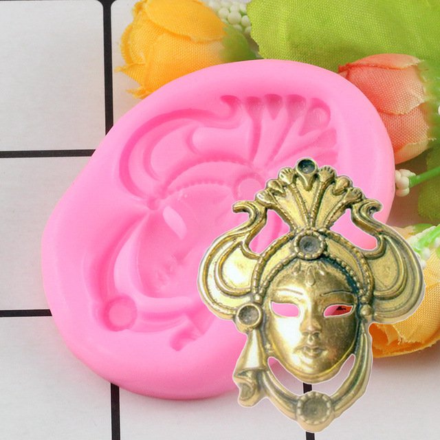 1 Pcs Mask Silicone Mold Fondant Mould Cake Decorating Tools Chocolate Mould