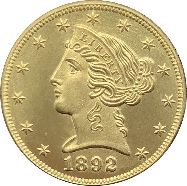 1 Pcs US 1892-S Liberty Head Five Dollars Motto Above Eagle In God We Trust Gold Copy Coins