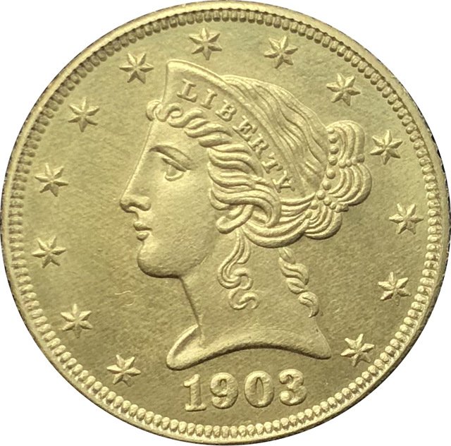 1 Pcs US 1903-S Liberty Head Five Dollars Motto Above Eagle In God We Trust Gold Copy Coins