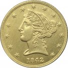 US 1842 Liberty Head Five Dollars Gold Copy Coins US 1842 Liberty Head Five Dollars Gold Copy Coins
