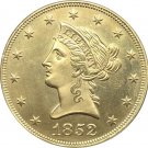 1 Pcs US 1852 Liberty Ten Dollars Head Eagle Without Motto Gold Copy Coins