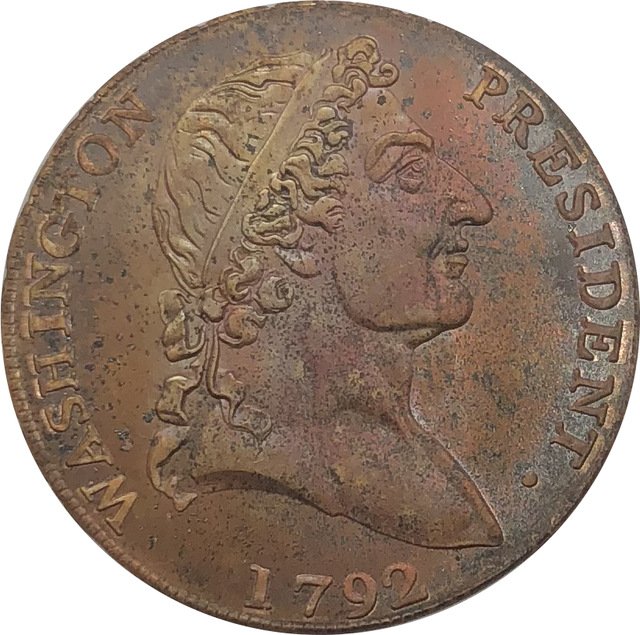 1 Pcs US 1792 Cent Roman Head Lettered Edge Washington President Red Copper Copy Coin