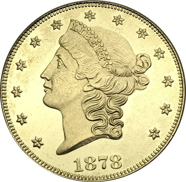 1 Pcs US 1878-CC Liberty Twenty Dollars In God We Trust Gold Copy Coins