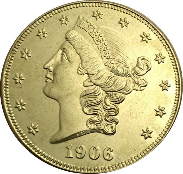 1 Pcs US 1906-S Liberty Twenty Dollars In God We Trust Gold Copy Coins