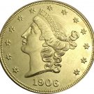 1 Pcs US 1906-S Liberty Twenty Dollars In God We Trust Gold Copy Coins 1 Pcs US 1906-S Liberty Twenty Dollars In God We Trust Gold Copy Coins