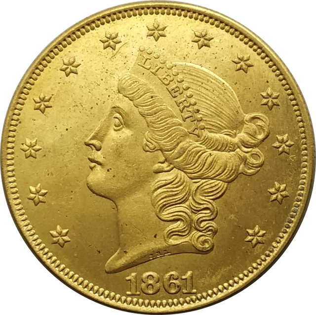 1 Pcs Us 1861 Liberty Head Twenty Dollars Gold Copy Coins