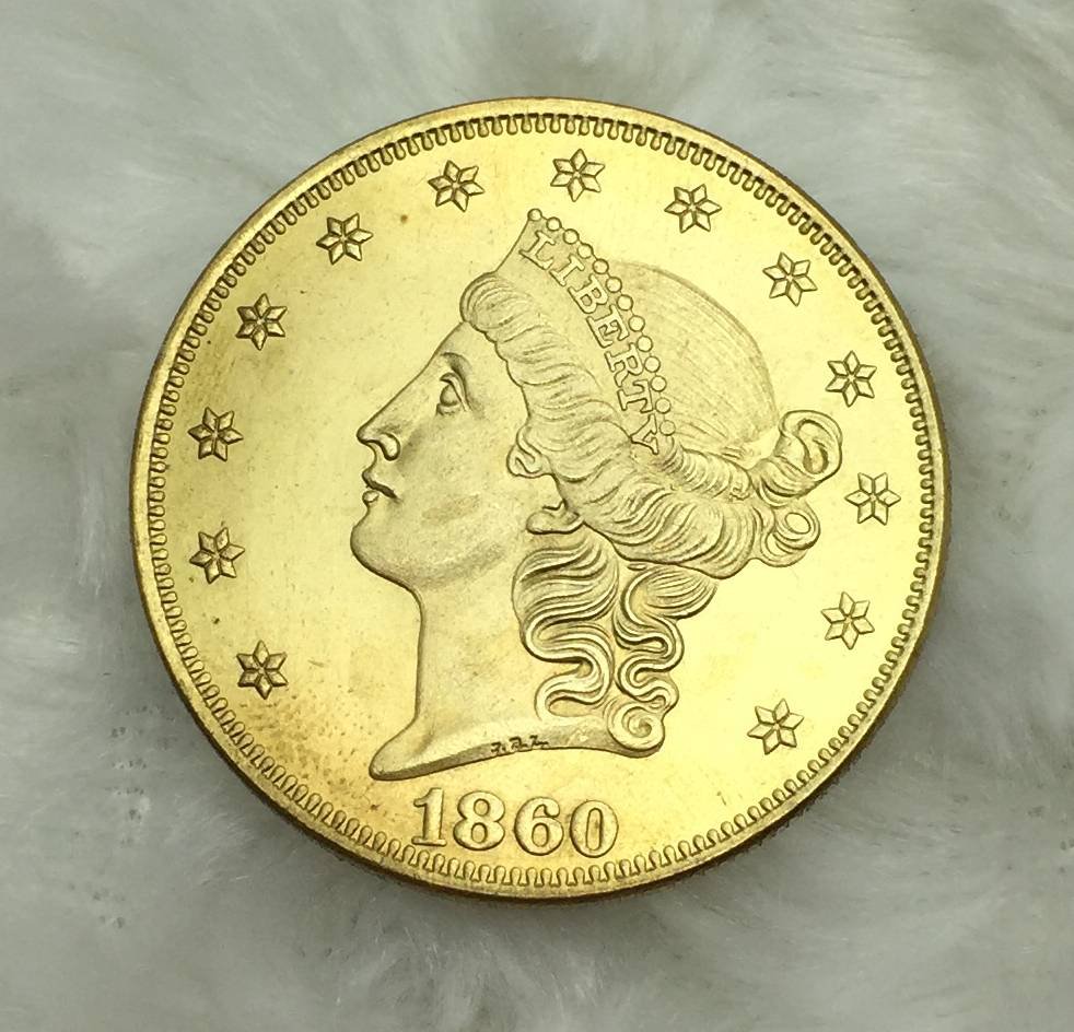 1 Pcs US 1860 Liberty Head Twenty Dollars Gold Copy Coins