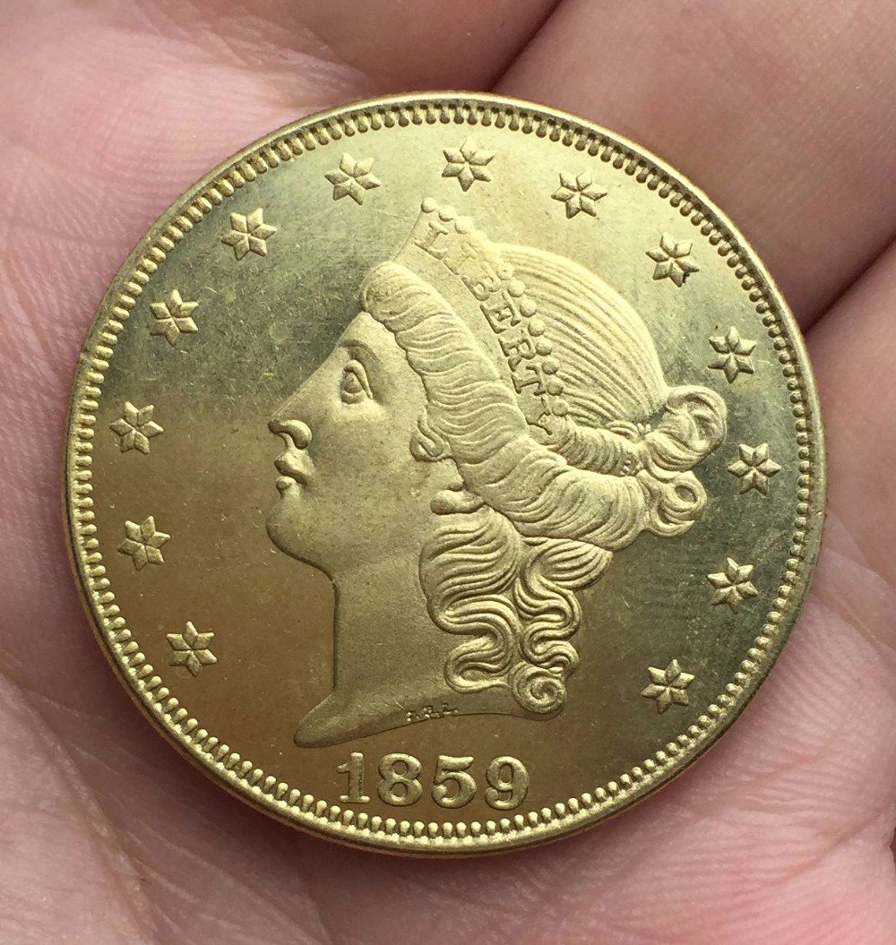 1 Pcs US 1859 Liberty Head Twenty Dollars Gold Copy Coins