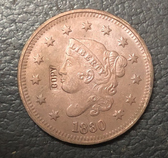 1 Pcs 1830 US Coronet Head Large One Cent Copy Coins For Collection