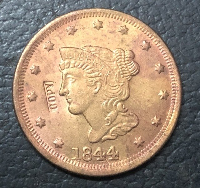 1 Pcs 1844 US Braided Hair Large One Cent Copy Coins For Collection
