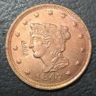 1 Pcs 1847 US Braided Hair Large One Cent Copy Coins  For Collection