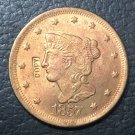 1 Pcs 1857 US Braided Hair Large One Cent Copy Coins  For Collection