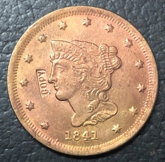 1 Pcs 1841 US Braided Hair Large One Cent Copy Coins  For Collection
