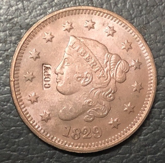 1 Pcs 1829 US Coronet Head Large One Cent Copy Coins For Collection