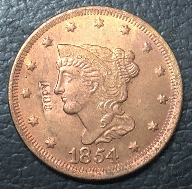 1 Pcs 1854 US Braided Hair Large One Cent Copy Coins For Collection