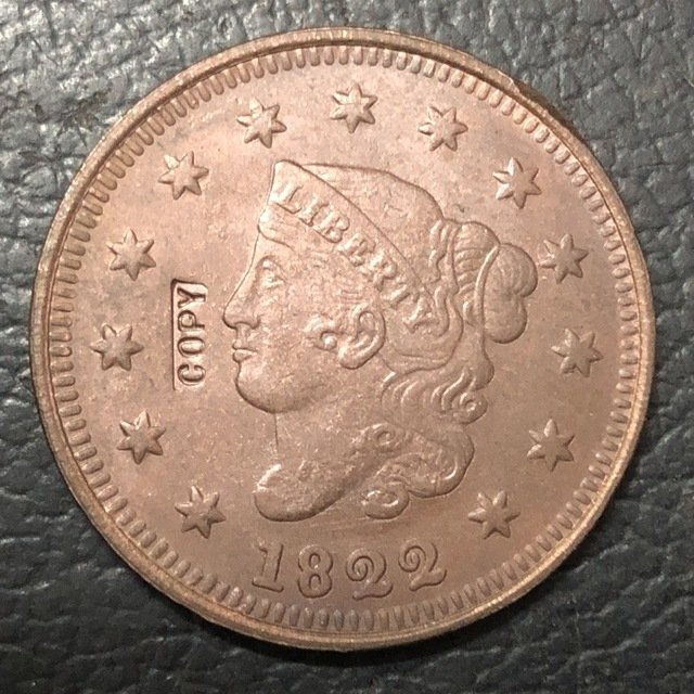 1 Pcs 1822 US Coronet Head Large One Cent Copy Coins For Collection