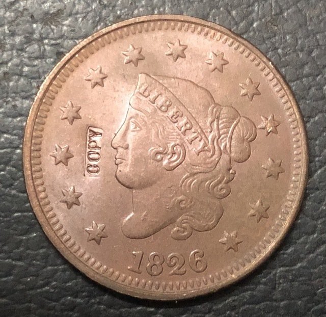 1 Pcs 1826 US Coronet Head Large One Cent Copy Coins For Collection